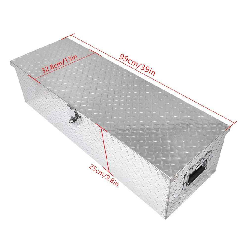 DURAFORCE ALUMINUM PICKUP TRUNK BED TOOL BOX 39"X13"X10" TRAILER STORAGE+LOCK