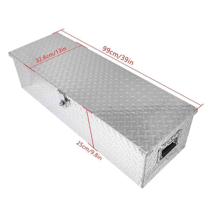 DURAFORCE ALUMINUM PICKUP TRUNK BED TOOL BOX 39"X13"X10" TRAILER STORAGE+LOCK