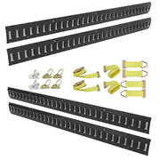 DURAFORCE Black Rail Tie Down Kit With Accessories Etrack System Starter Horizontal Steel