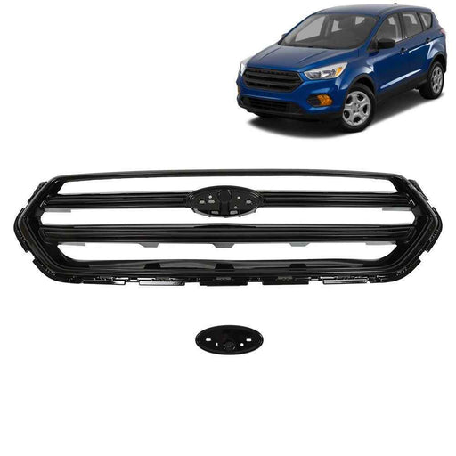 DURAFORCE GJ5Z8200B Front Upper Bumper Grille Glossy Black Grill For Ford Escape 2017-2019
