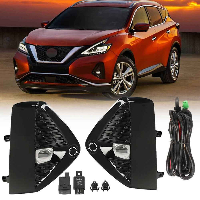 DURAFORCE Fog Lights LED Lamps w/Cover+Switch Kits For 2019-2023 Murano Left&Right Side