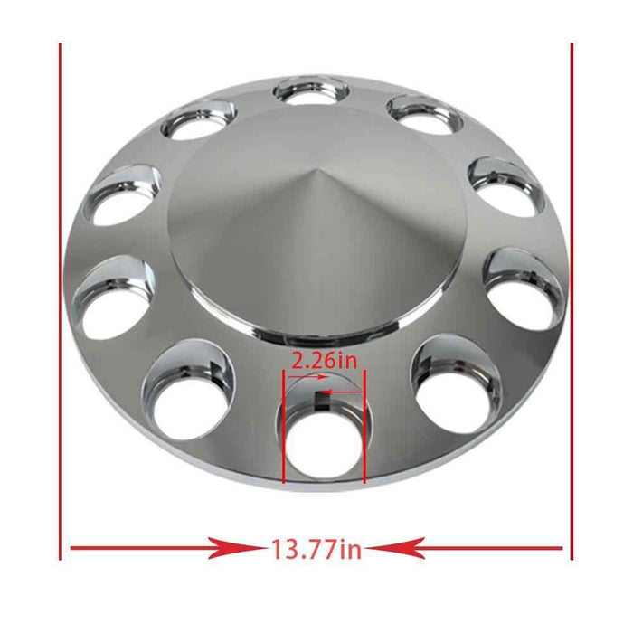 DURAFORCE Front Axle Cover Kit For Truck Spiked Chrome Thread-on Nut Covers 33 MM