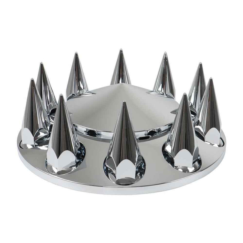 DURAFORCE Front Axle Cover Kit For Truck Spiked Chrome Thread-on Nut Covers 33 MM