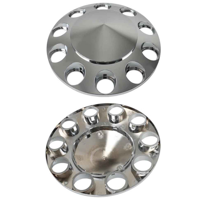 DURAFORCE Front Axle Cover Kit For Truck Spiked Chrome Thread-on Nut Covers 33 MM