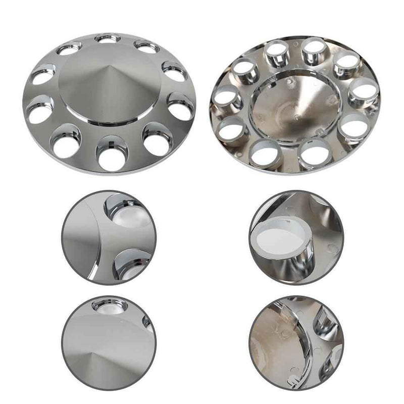 DURAFORCE Front Axle Cover Kit For Truck Spiked Chrome Thread-on Nut Covers 33 MM