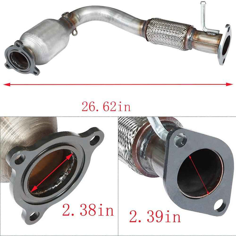 DURAFORCE Catalytic Converter Exhaust Flex Pipe For Chevy Equinox GMC Terrain 2010-14 2.4L