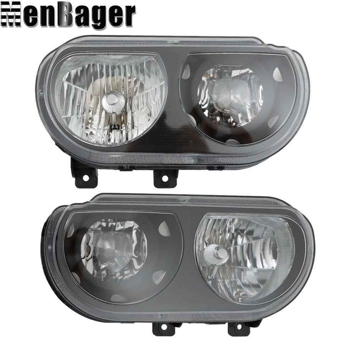 DURAFORCE For 2008-2012 2013 2014 Dodge Challenger Left&Right Side Halogen Headlights Assy