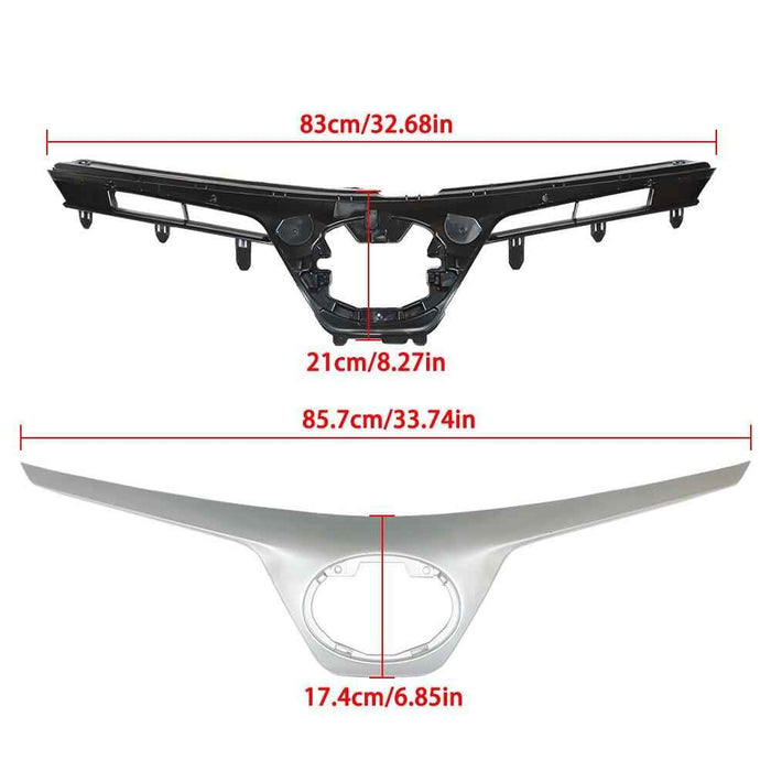 DURAFORCE Front Bumper Hood Upper&Lower Grille Mesh Grill For 17-19 Toyota Corolla SE XSE