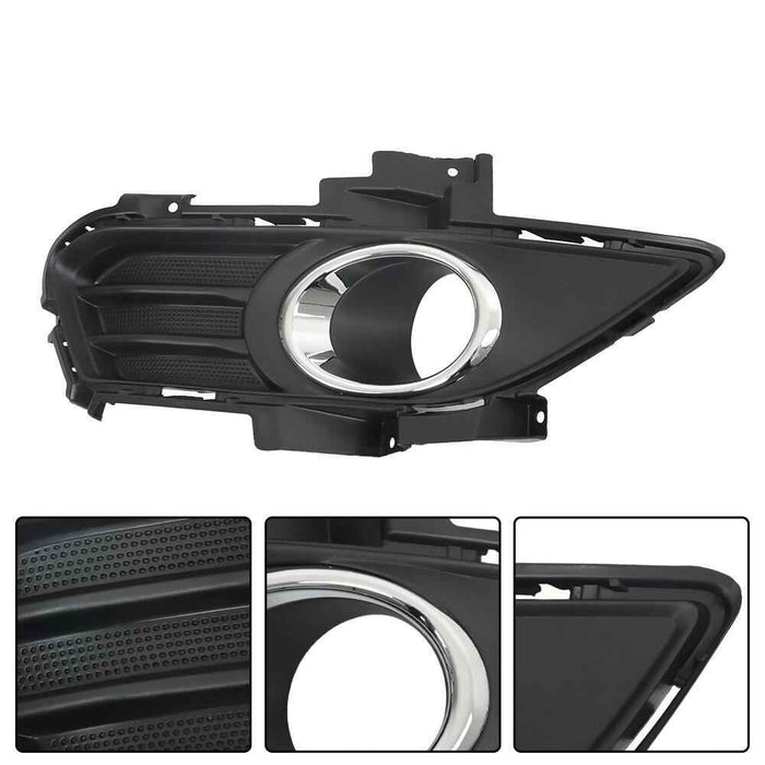 DURAFORCE For 2013-2016 Ford Fusion Upper+Lower Grille Set&Fog Light Set Horizontal Billet