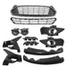 DURAFORCE For 2013-2016 Ford Fusion Upper+Lower Grille Set&Fog Light Set Horizontal Billet