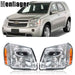 DURAFORCE Pair Headlamps Chrome Halogen For 2005 2007 2008 2009 Chevrolet Equinox w/o Bulb