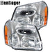 DURAFORCE Pair Headlamps Chrome Halogen For 2005 2007 2008 2009 Chevrolet Equinox w/o Bulb