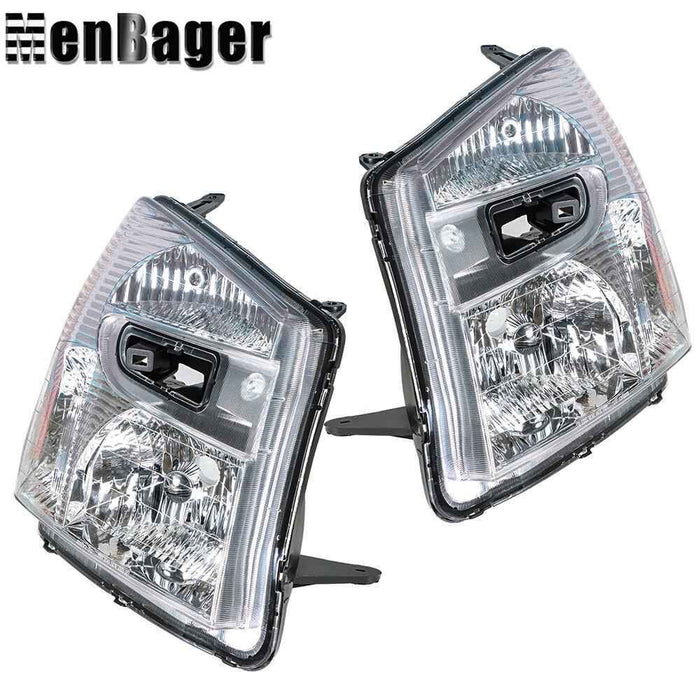DURAFORCE Pair Headlamps Chrome Halogen For 2005 2007 2008 2009 Chevrolet Equinox w/o Bulb