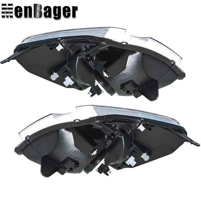 DURAFORCE Pair Headlamps Chrome Halogen For 2005 2007 2008 2009 Chevrolet Equinox w/o Bulb