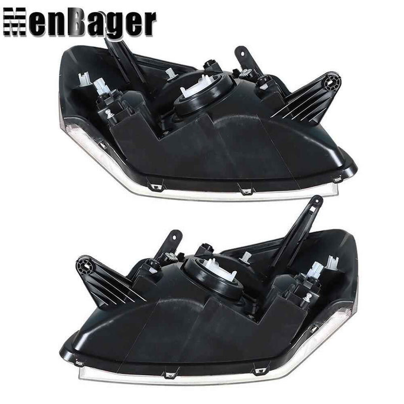 DURAFORCE Pair Headlamps Chrome Halogen For 2005 2007 2008 2009 Chevrolet Equinox w/o Bulb