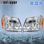 DURAFORCE Pair Headlamps Chrome Halogen For 2005 2007 2008 2009 Chevrolet Equinox w/o Bulb