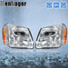 DURAFORCE Pair Headlamps Chrome Halogen For 2005 2007 2008 2009 Chevrolet Equinox w/o Bulb