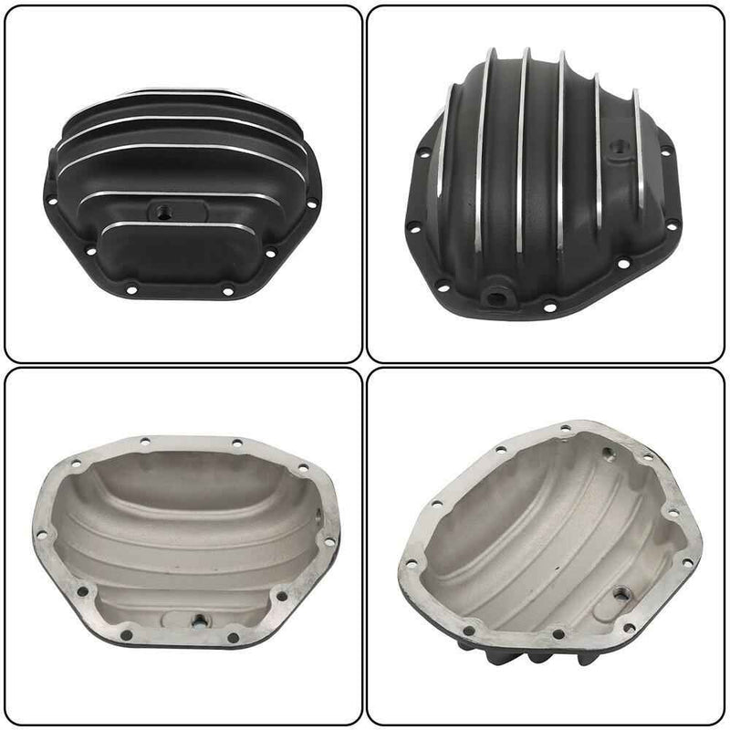 DURAFORCE Rear Black Differential Cover with Gasket for Ford Dodge GMC Dana 80 Aluminum