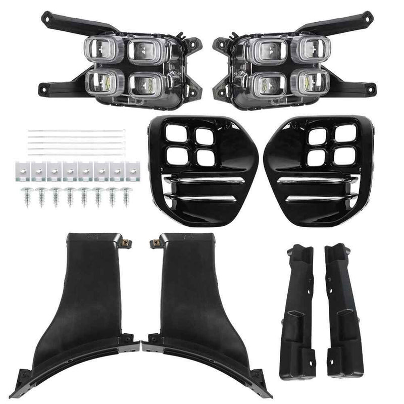 DURAFORCE Fog Lights LED Lamps w/Bezel Kits For 2017-2018 Kia Sportage Right&Left Side