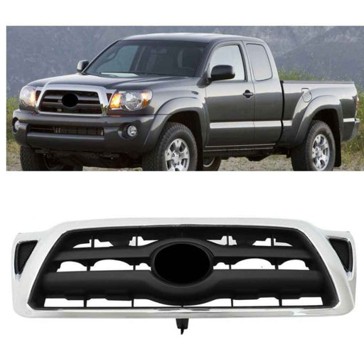 DURAFORCE Front Grille 5310004360 For 2005 2006-2011 Toyota Tacoma Chrome Plastic Grill