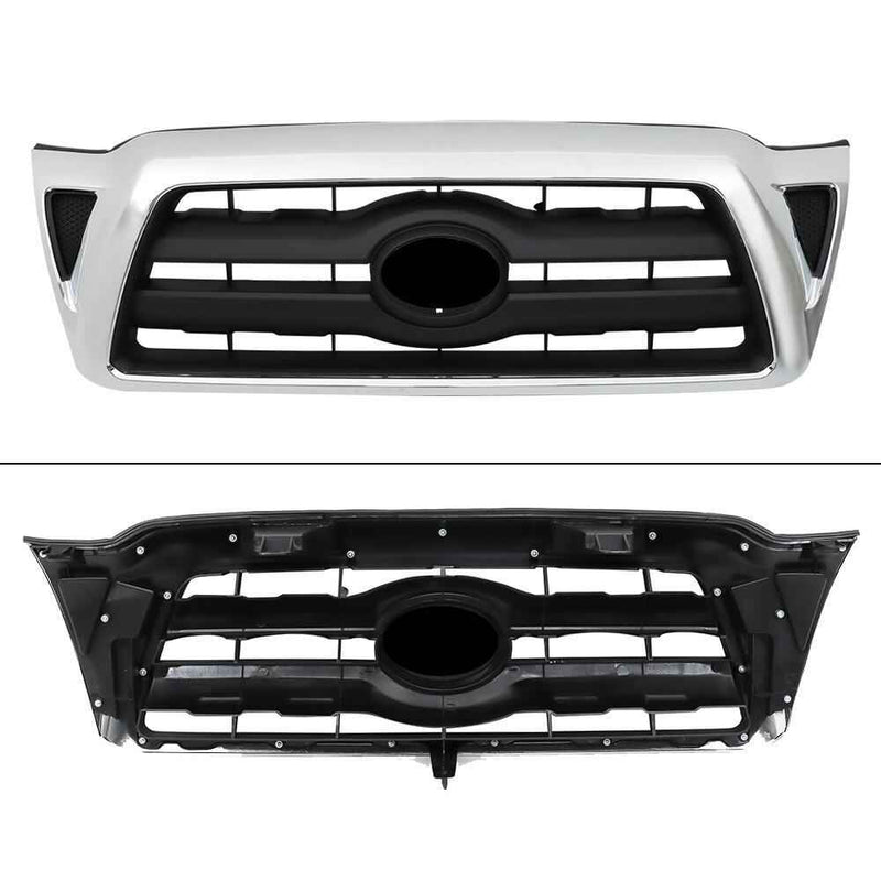 DURAFORCE Front Grille 5310004360 For 2005 2006-2011 Toyota Tacoma Chrome Plastic Grill