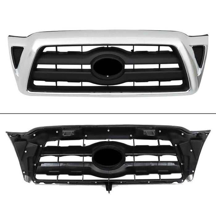 DURAFORCE Front Grille 5310004360 For 2005 2006-2011 Toyota Tacoma Chrome Plastic Grill
