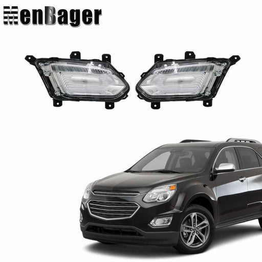 DURAFORCE For 2016-2017 Chevy Equinox Pair of Clear Lens LED w/DRL Fog Light Lamp Assembly