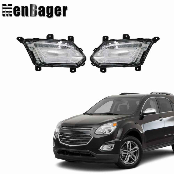 DURAFORCE For 2016-2017 Chevy Equinox Pair of Clear Lens LED w/DRL Fog Light Lamp Assembly