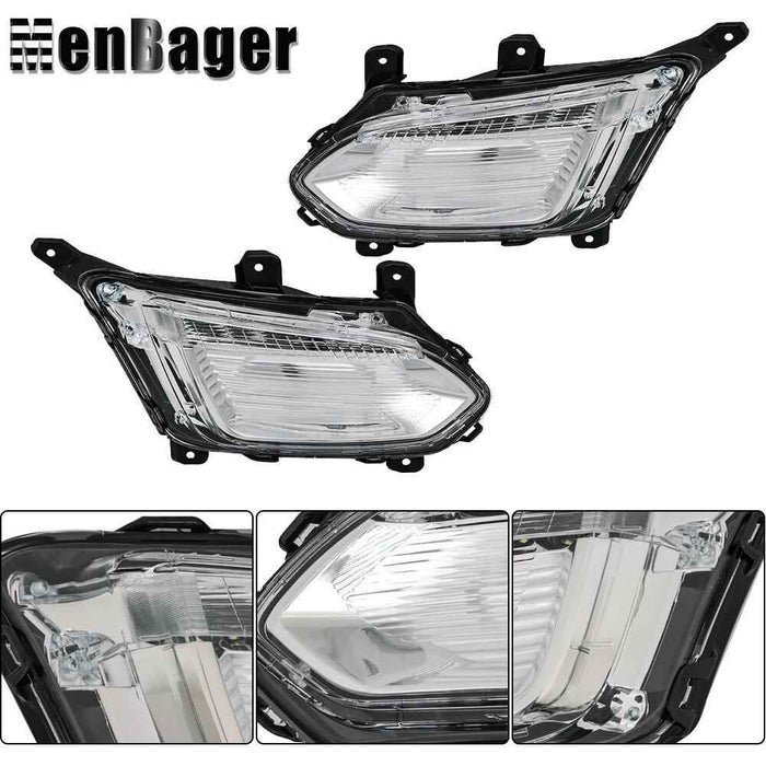 DURAFORCE For 2016-2017 Chevy Equinox Pair of Clear Lens LED w/DRL Fog Light Lamp Assembly