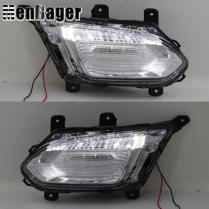 DURAFORCE For 2016-2017 Chevy Equinox Pair of Clear Lens LED w/DRL Fog Light Lamp Assembly