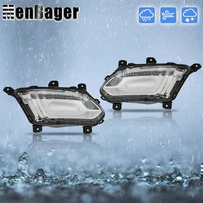 DURAFORCE For 2016-2017 Chevy Equinox Pair of Clear Lens LED w/DRL Fog Light Lamp Assembly