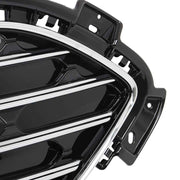 DURAFORCE Fit For 2020 2021 2022 Ford Escape Front Bumper Upper Grille Grill Black Chrome