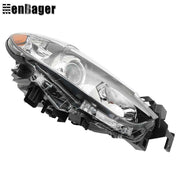 DURAFORCE Headlamp For 2014 2015 2016 2017 Mazda 6 Halogen Headlight Passenger Side Black