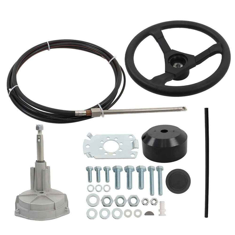 DURAFORCE 12 Feet Boat Rotary Steering System Outboard Kit Marine With 12.4" Wheel New