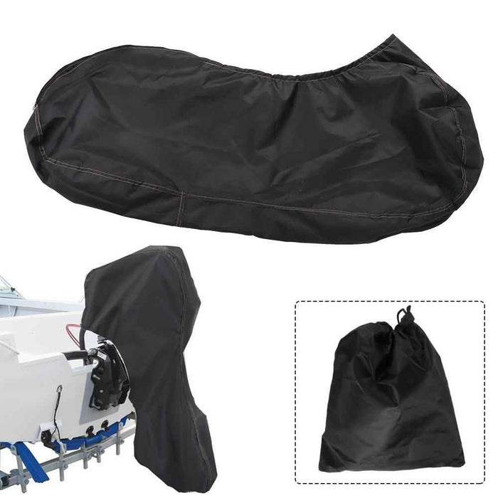 DURAFORCE 600D Black Boat Full Outboard Engine Cover Waterproof For 15-20HP Motor