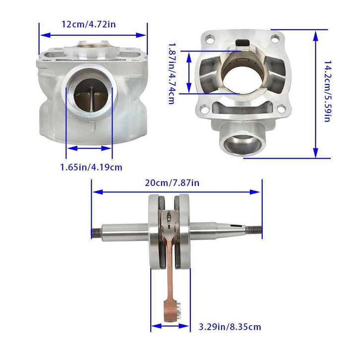 DURAFORCE Fit For Yamaha YZ80 1993-2001 Engine Cylinder Piston Crankshaft Rebuild Kit