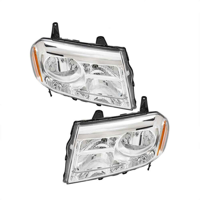 DURAFORCE Chrome Halogen Headlight Headlamp For 2012-2014 2015 Honda Pilot Left&Right Side