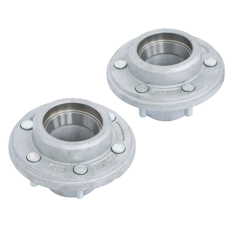 DURAFORCE 2PK Boat Trailer Galvanized Hubs 6 Lug 6 on 5.5" 15123×25580 Bearings For 6000Lb