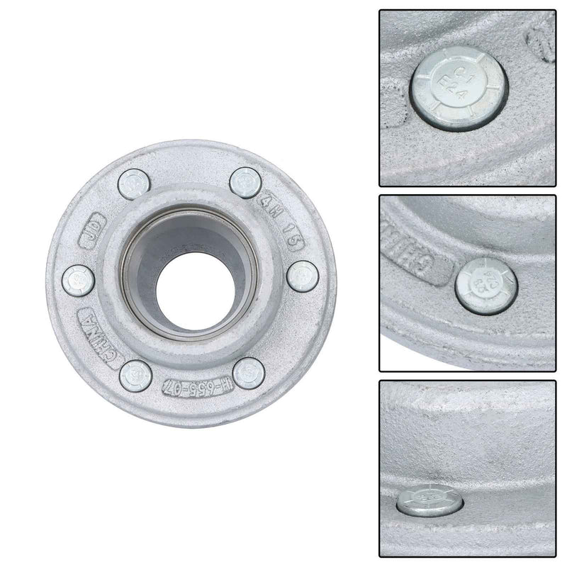 DURAFORCE 2PK Boat Trailer Galvanized Hubs 6 Lug 6 on 5.5" 15123×25580 Bearings For 6000Lb