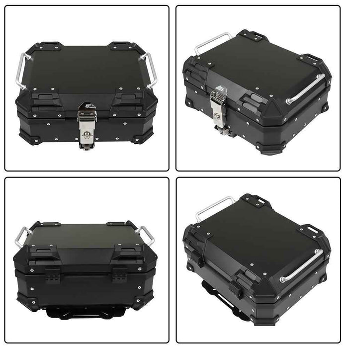 DURAFORCE Rear Top Case Luggage Tour Tail Tool Box Lock 22L Motorcycle Aluminum Trunk