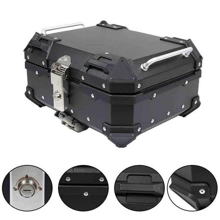 DURAFORCE Rear Top Case Luggage Tour Tail Tool Box Lock 22L Motorcycle Aluminum Trunk