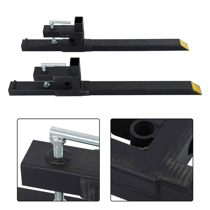 DURAFORCE Clamp on Pallet Forks 2000lbs Tractor Forks 43" Heavy Duty Bucket Forks