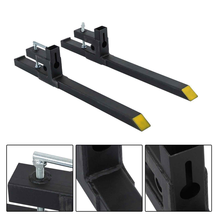 DURAFORCE Clamp on Pallet Forks 2000lbs Tractor Forks 43" Heavy Duty Bucket Forks