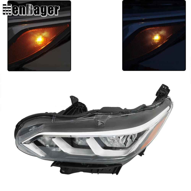 DURAFORCE Halogen Headlight For 2020 2021 2022 Nissan Sentra S/SV Left Side Black Housing
