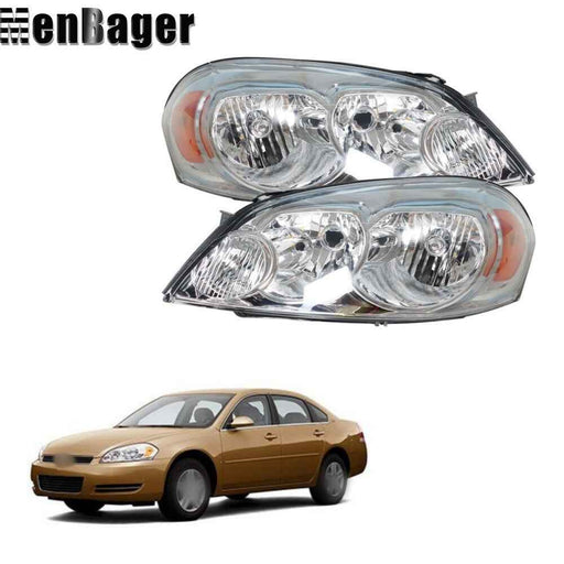 DURAFORCE Halogen Headlights For 2006-09 10 11 12 13 Chevy Impala/2014-2016 Impala Limited