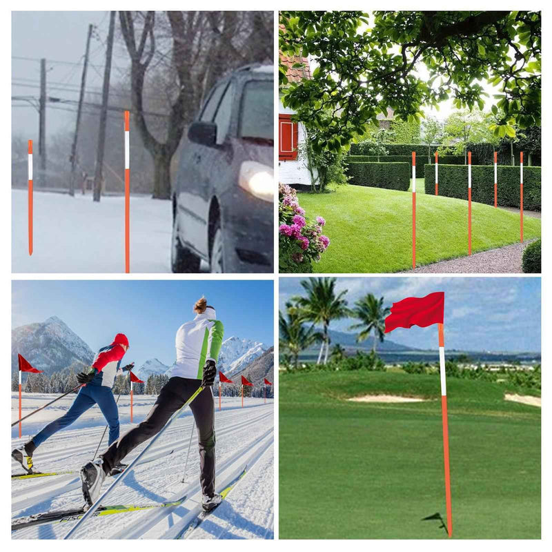 DURAFORCE Driveway Markers with Reflective Tape Snow Stakes 100Pcs 48in-5/16"