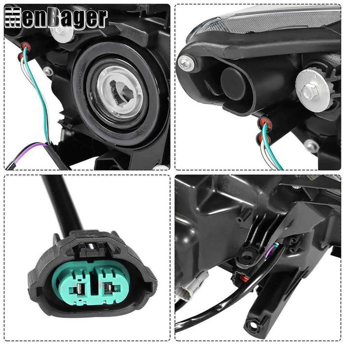 DURAFORCE Headlight For 2014 2015 2016 Nissan Rogue Halogen Headlamp Driver Side Chrome