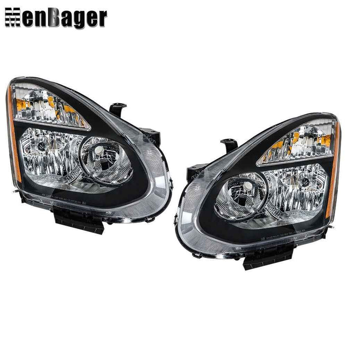 DURAFORCE LH&RH Headlights For 2008-2013 Nissan Rogue/14-15 Rogue Select Halogen Headlamps