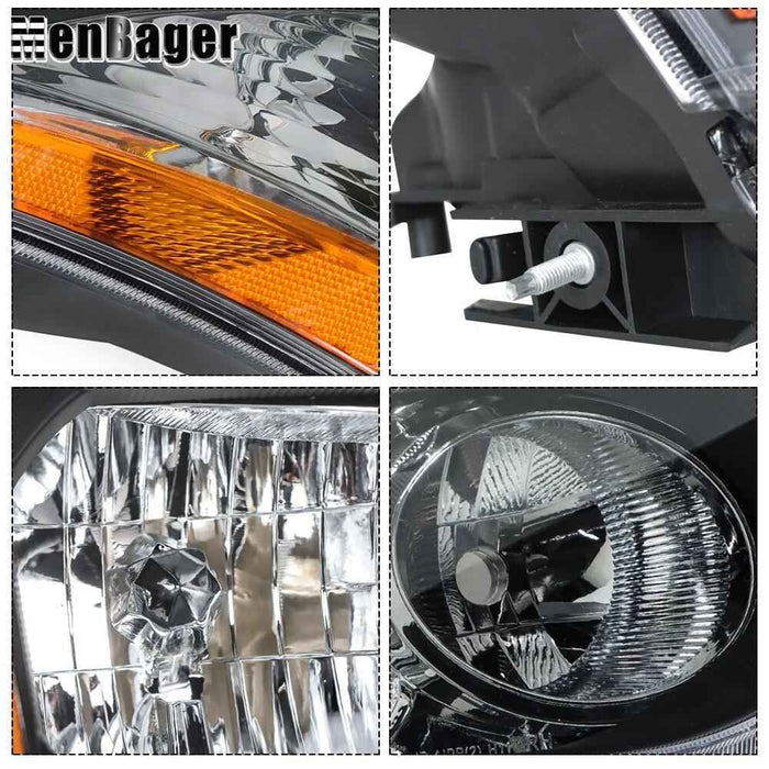 DURAFORCE LH&RH Headlights For 2008-2013 Nissan Rogue/14-15 Rogue Select Halogen Headlamps