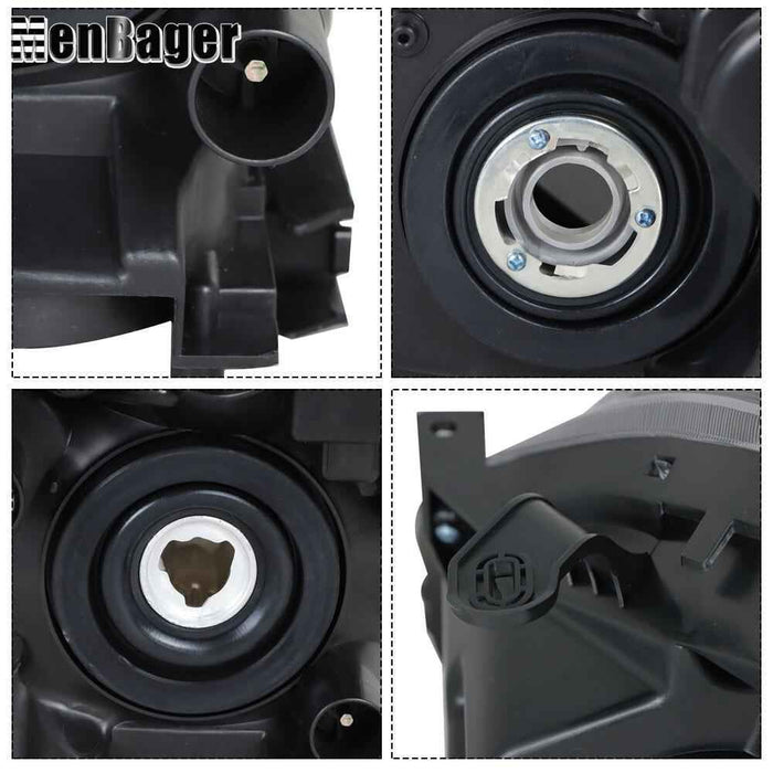 DURAFORCE LH&RH Headlights For 2008-2013 Nissan Rogue/14-15 Rogue Select Halogen Headlamps